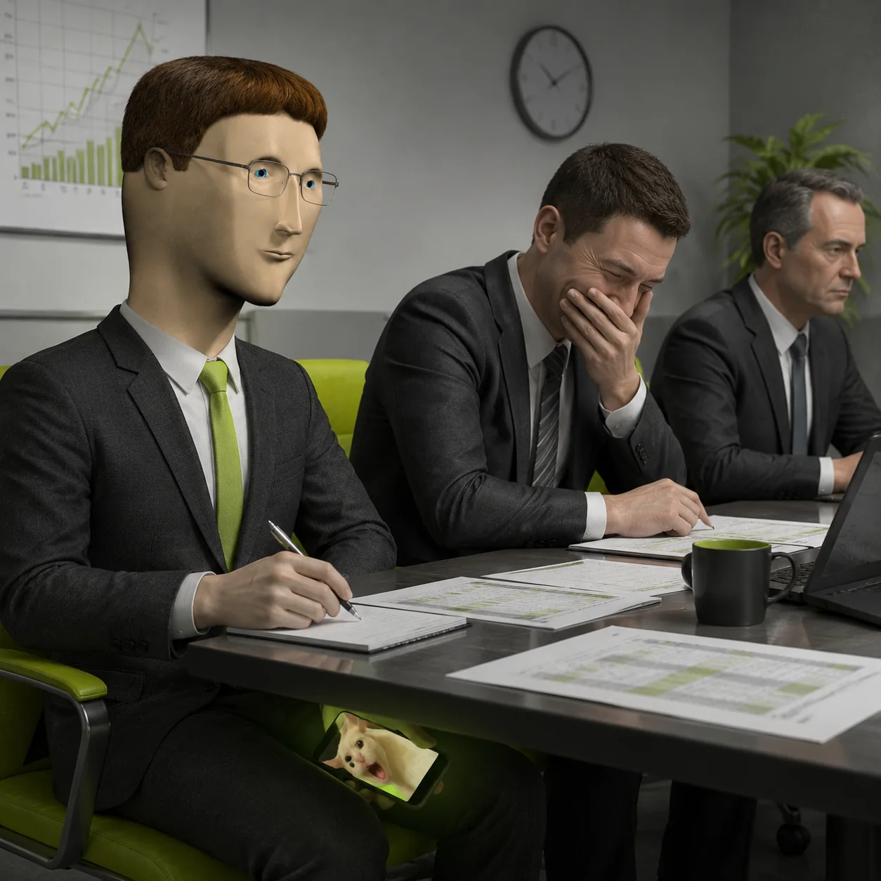 Meme Man meme: SERIOUS OFFICE DISGUISE