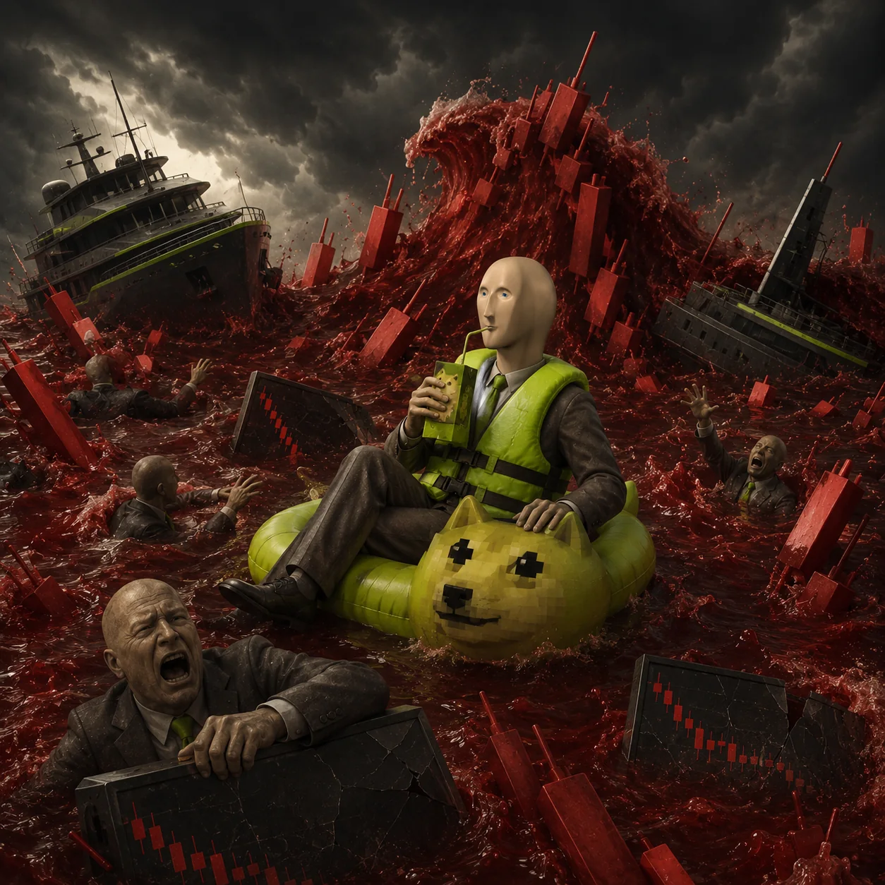 Meme Man meme: RED MARKET LIFEBOAT